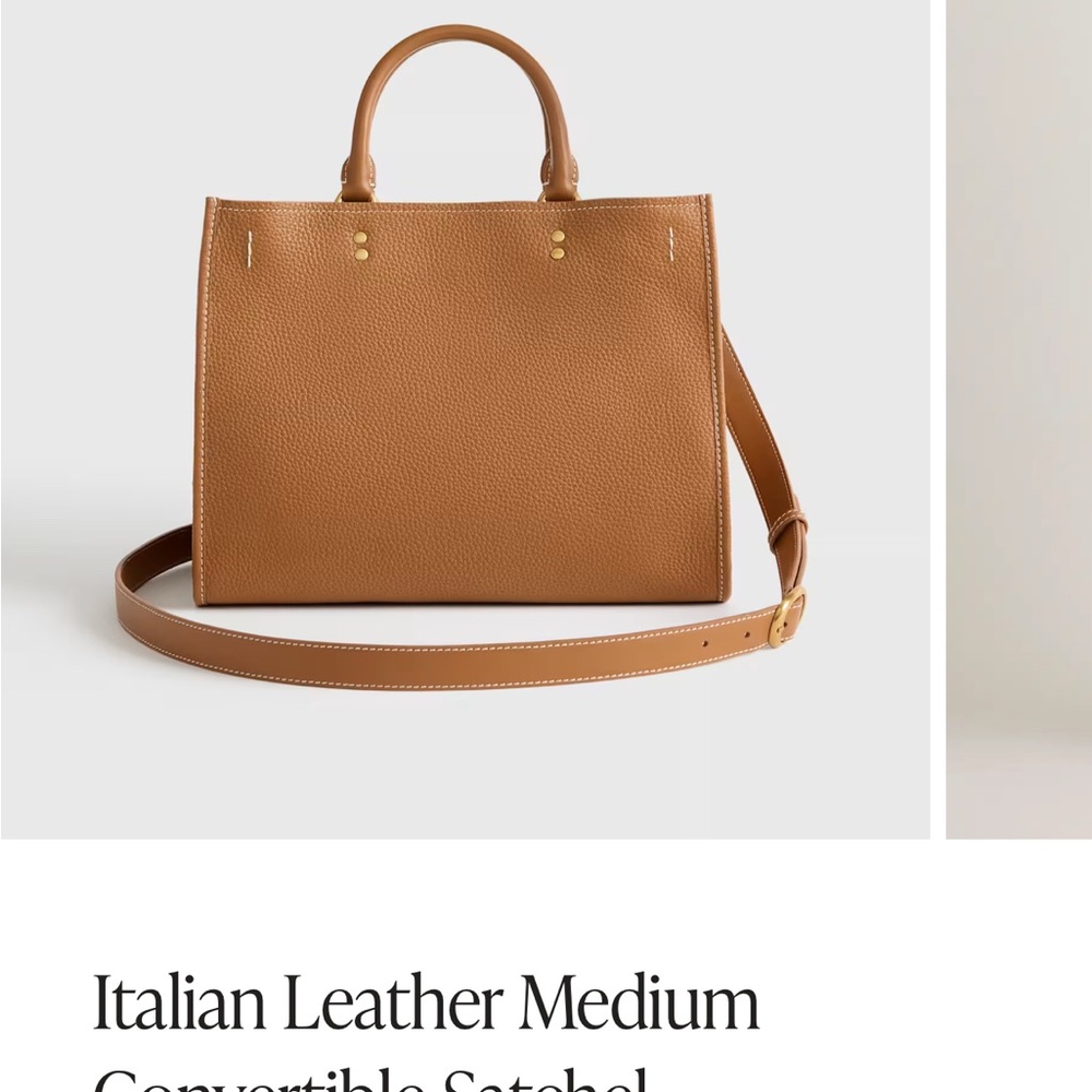 Quince Tan Leather Satchel